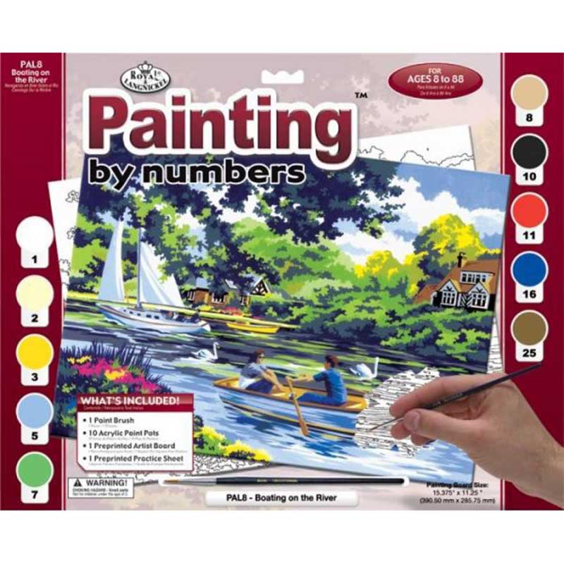 Set pictura pe numere adulti, Royal Langnickel, 08 – Boating on the River