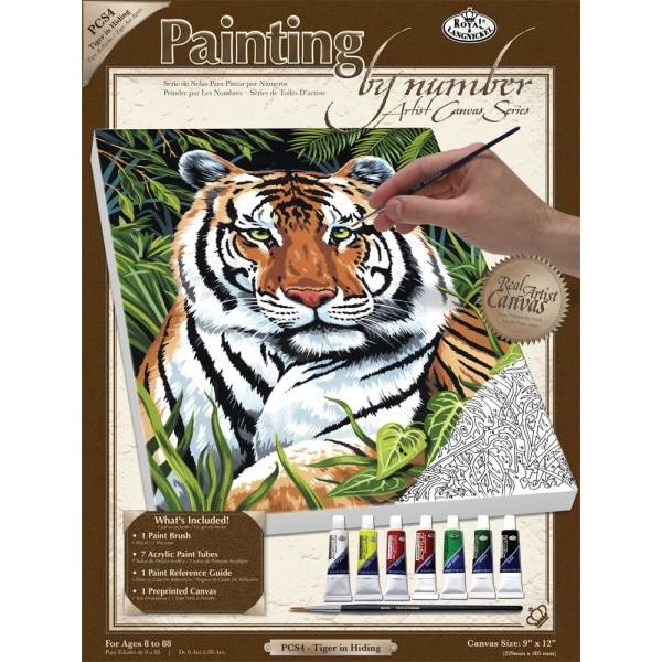 Set pictura pe numere sasiu pe panza, Royal Langnickel, 04 – Tigru