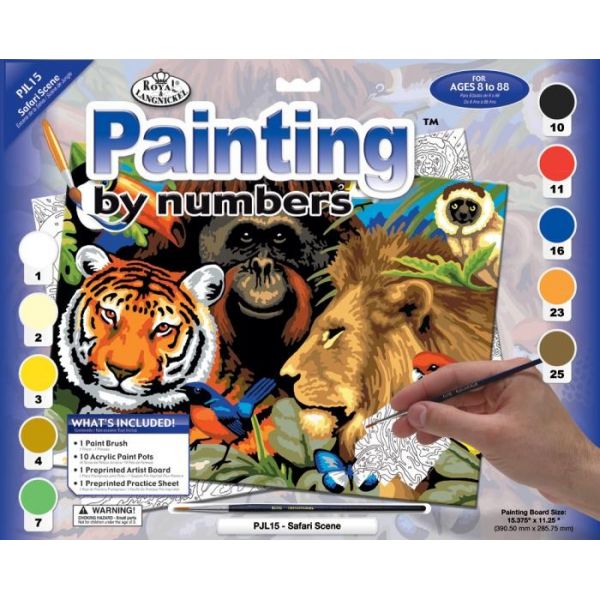 Set pictura pe numere, Royal Langnickel, 15 – Safari