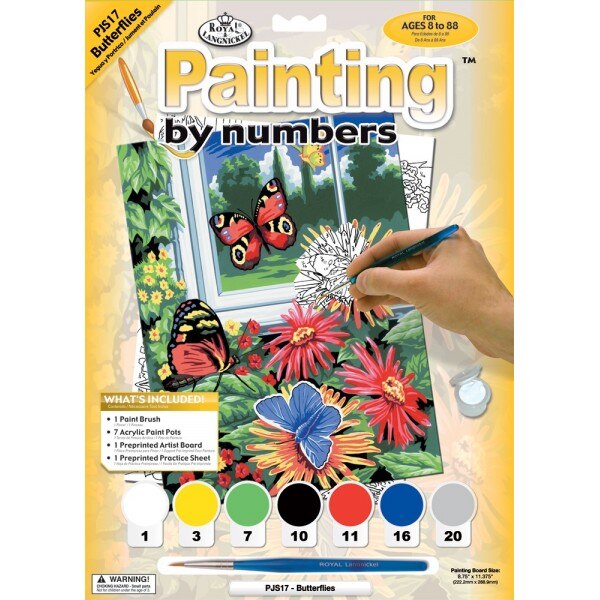 Set pictura pe numere, Royal Langnickel, 17 – Fluturi