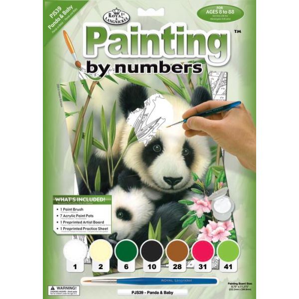 Set pictura pe numere, Royal Langnickel, 39 – Panda cu pui