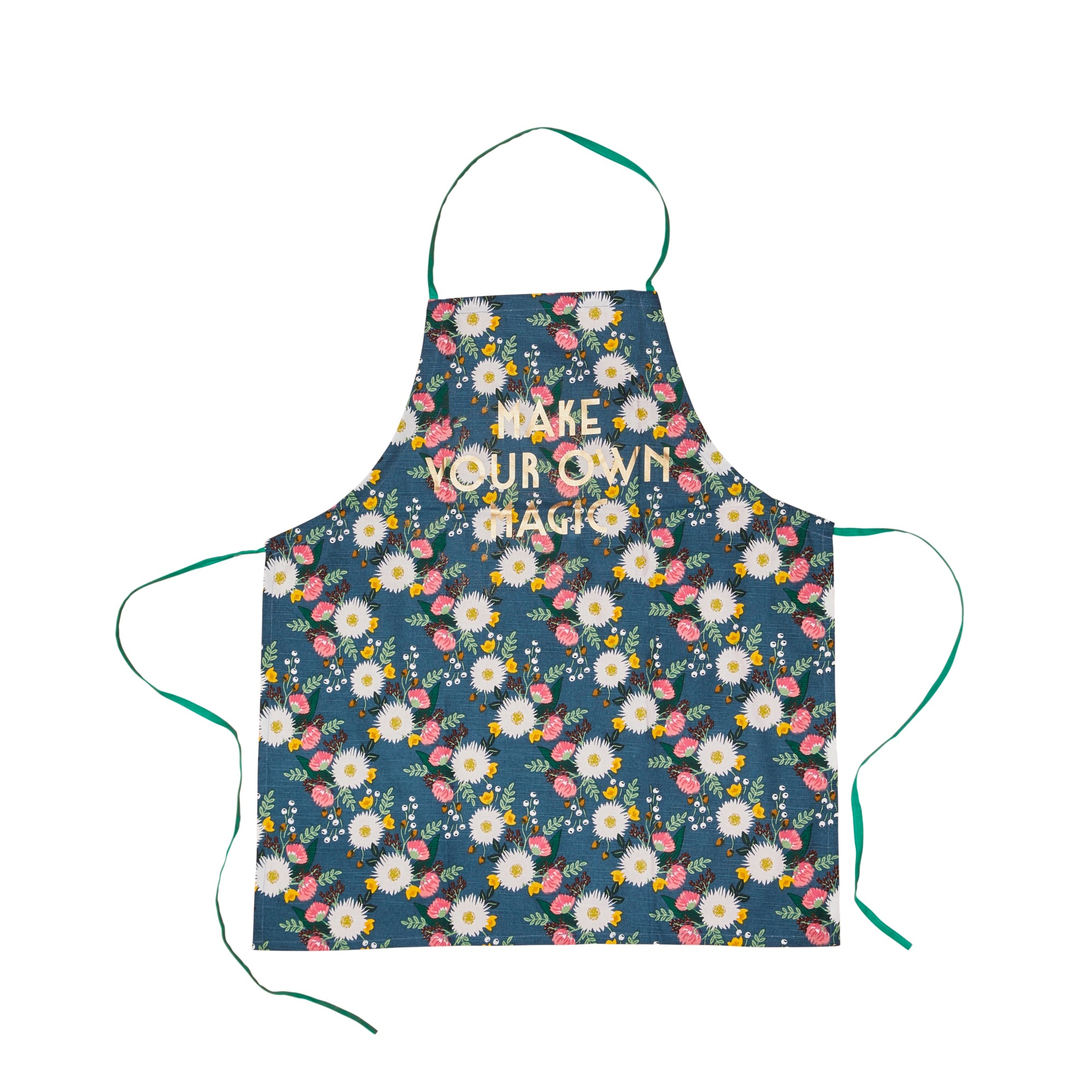 Sort bucatar din bumbac, Rice, model buchet de flori, 83x70cm, albastru