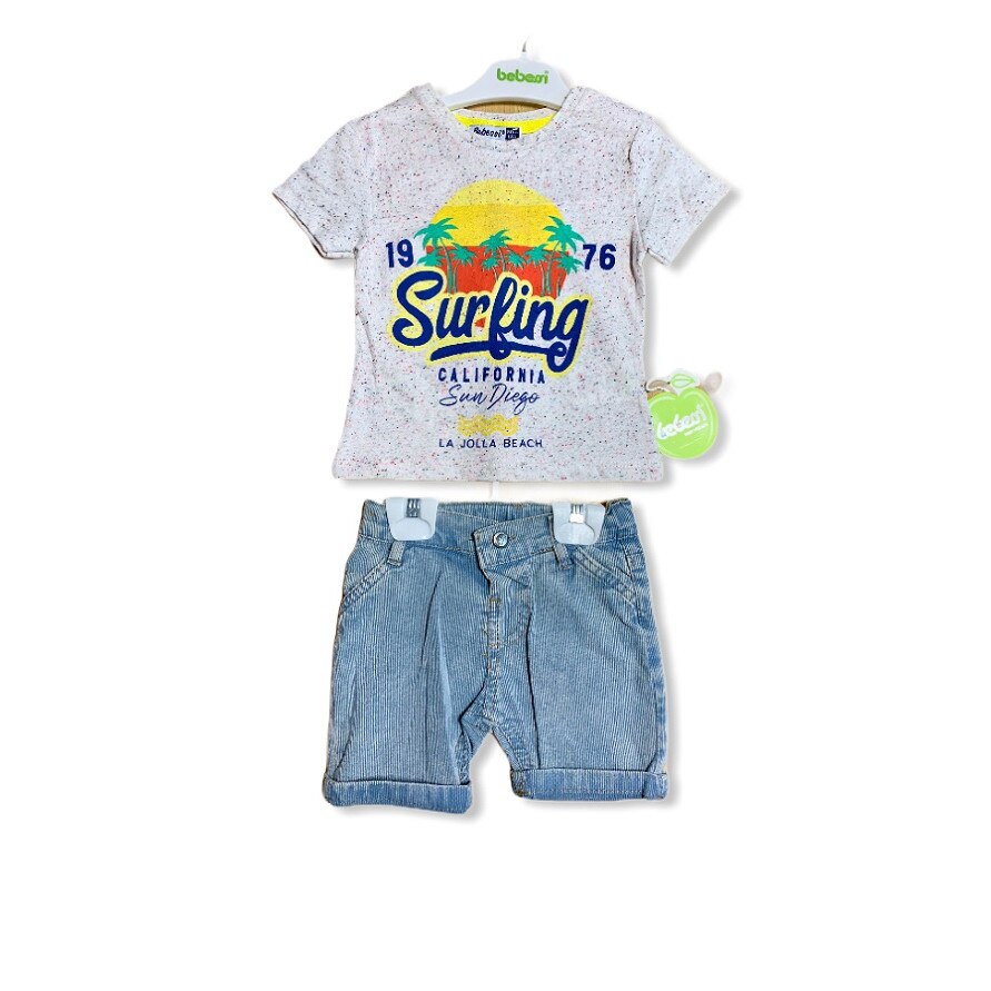 Compleu baieti casual de vara, multicolor, Multicolor, 80 CM