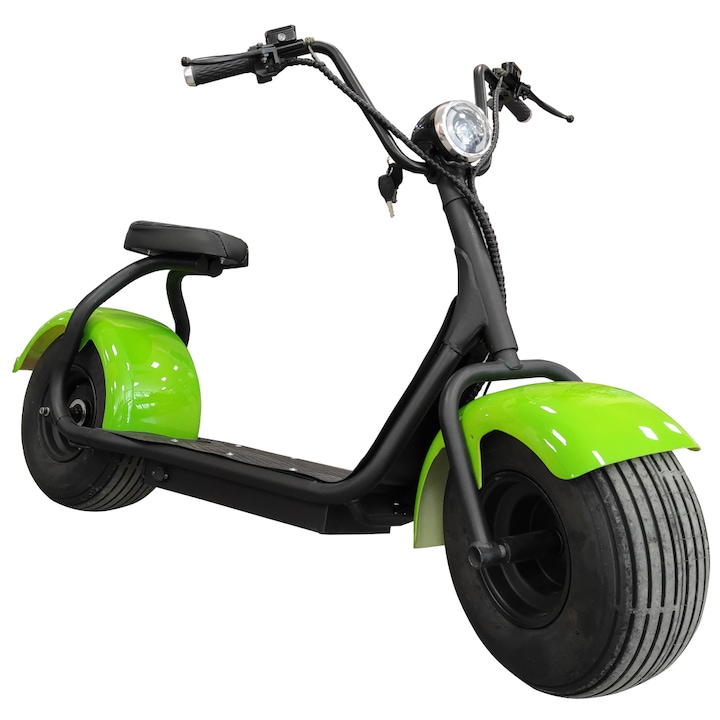Електрически скутер чопър TIGTAG C1, HARLEY, 1500W, зелен