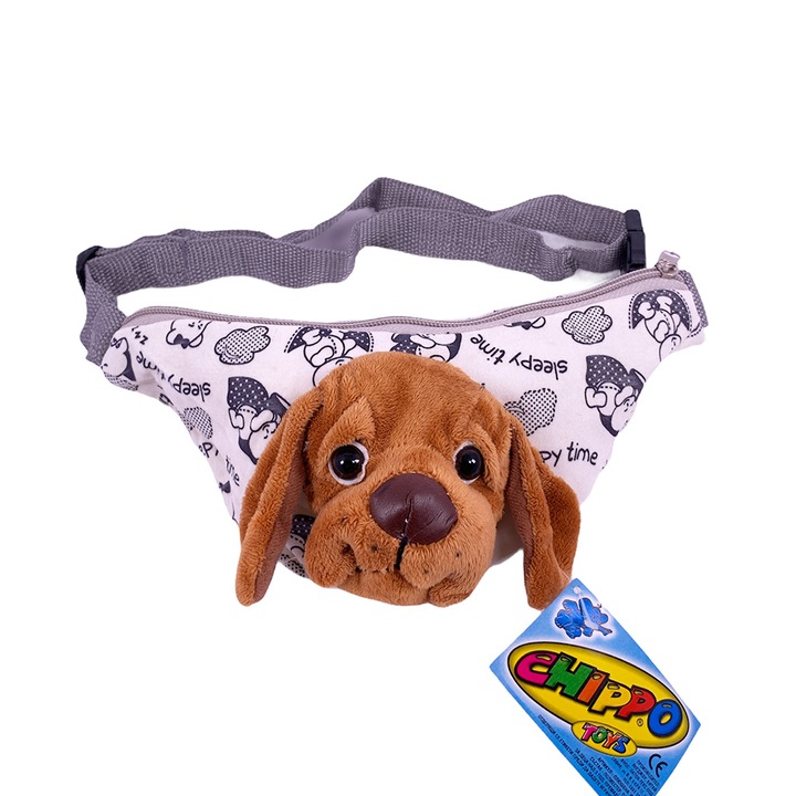 Плюшена чантичка за кръста Chippo 3118-25, Кафяво куче