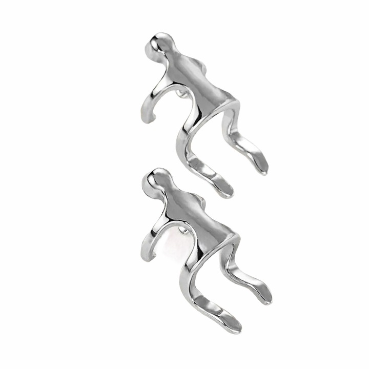 Cercei argintii, ear cuff, forma umana, Dagmar C7, Pursehuit