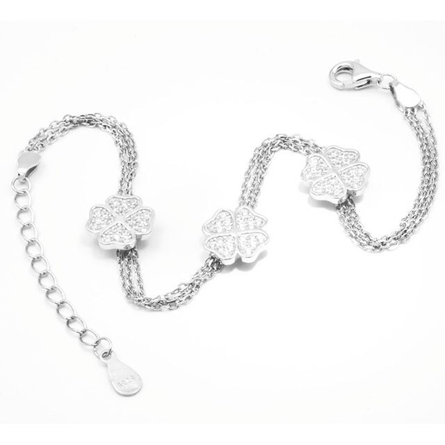 Bratara argint, model trifoi, 20cm