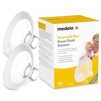 Set 2 cupe pentru pompe san Medela, Funnel Personal Fit Flex, Silicon, S, 21 mm, Transparent Set 2 cupe pentru pompe san Medela, Funnel Personal Fit Flex, Silicon, S, 21 mm, Transparent