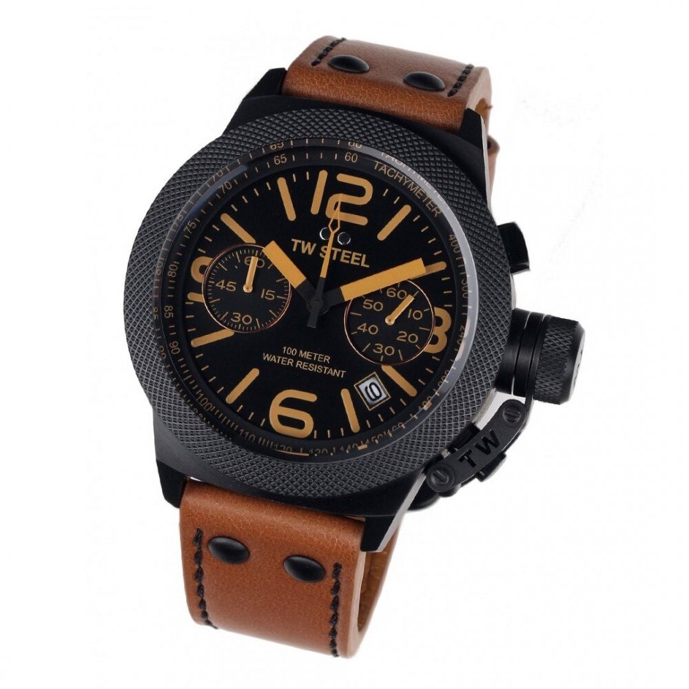 Ceas barbatesc, TW-Steel CS43 Canteen Leather Chronograph 45mm 10ATM