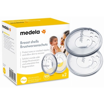 Set 2 cupe san pentru sani iritati Medela, Silicon, Transparent Set 2 cupe san pentru sani iritati Medela, Silicon, Transparent
