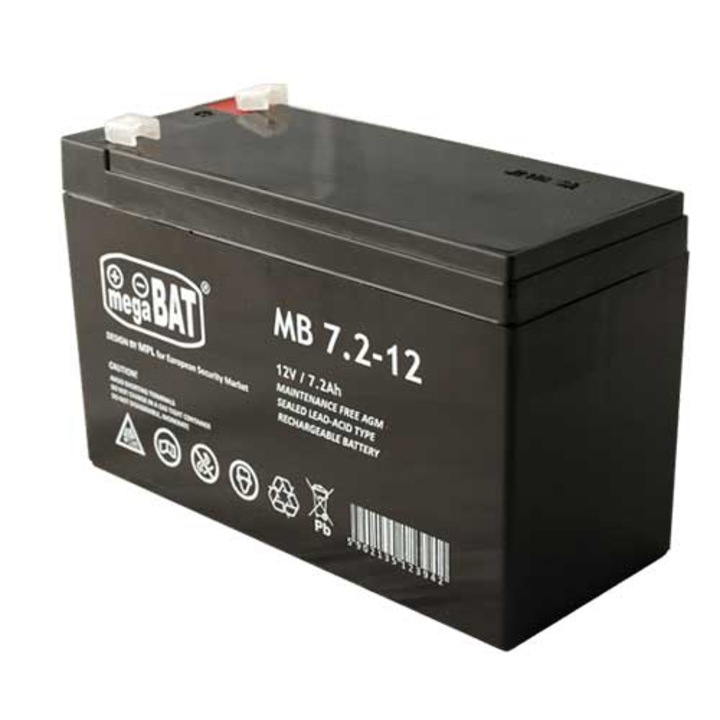 Acumulator UPS MEGABAT MB7.2-12 VRLA AGM, 7Ah 12V