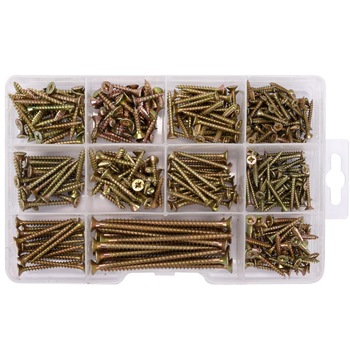 Set 370 de suruburi pentru lemn Vorel 24120, cu cap plat, in cruce Set 370 de suruburi pentru lemn Vorel 24120, cu cap plat, in cruce