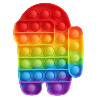 Jucarie interactiva antistres din silicon moale Pop it Now, Push Bubble , model among us , multicolor RIF REFCO ® Jucarie interactiva antistres din silicon moale Pop it Now, Push Bubble , model among us , multicolor RIF REFCO ®