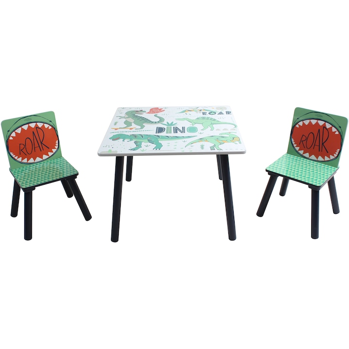Set 2 scaune si birou Dinozauri U-Grow UMBS05-DN, Verde