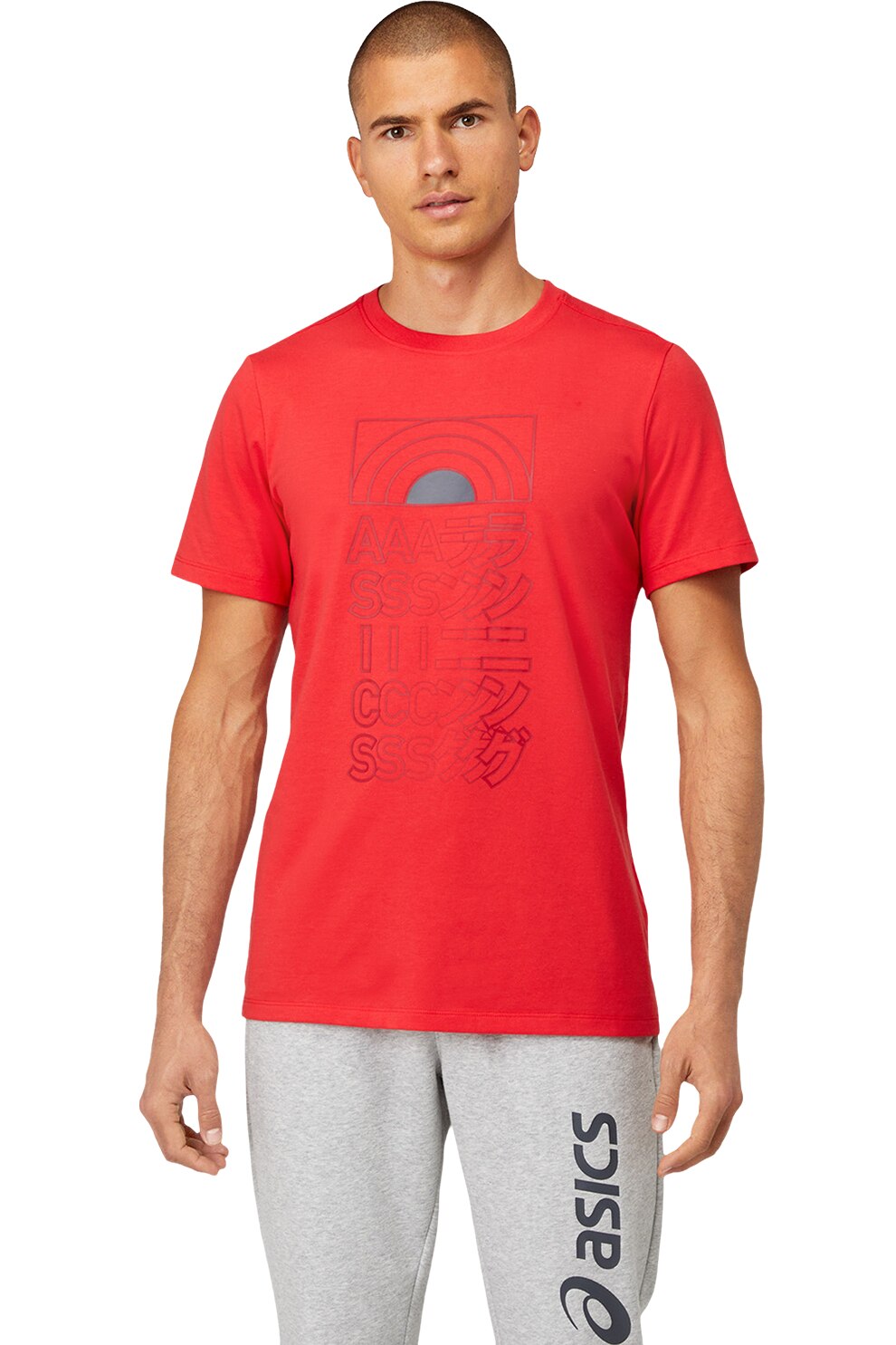 Asics, Tricou pentru fitness Japan Track, Rosu vermilion