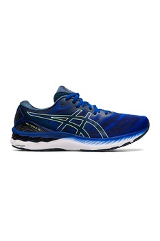 Asics, Pantofi cu insertii de plasa pentru alergare Gel-Nimbus 23, Albastru inchis/Negru/Verde Asics, Pantofi cu insertii de plasa pentru alergare Gel-Nimbus 23, Albastru inchis/Negru/Verde