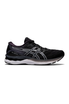 Asics, Pantofi cu insertii de plasa pentru alergare Gel-Nimbus 23, Negru/Alb Asics, Pantofi cu insertii de plasa pentru alergare Gel-Nimbus 23, Negru/Alb