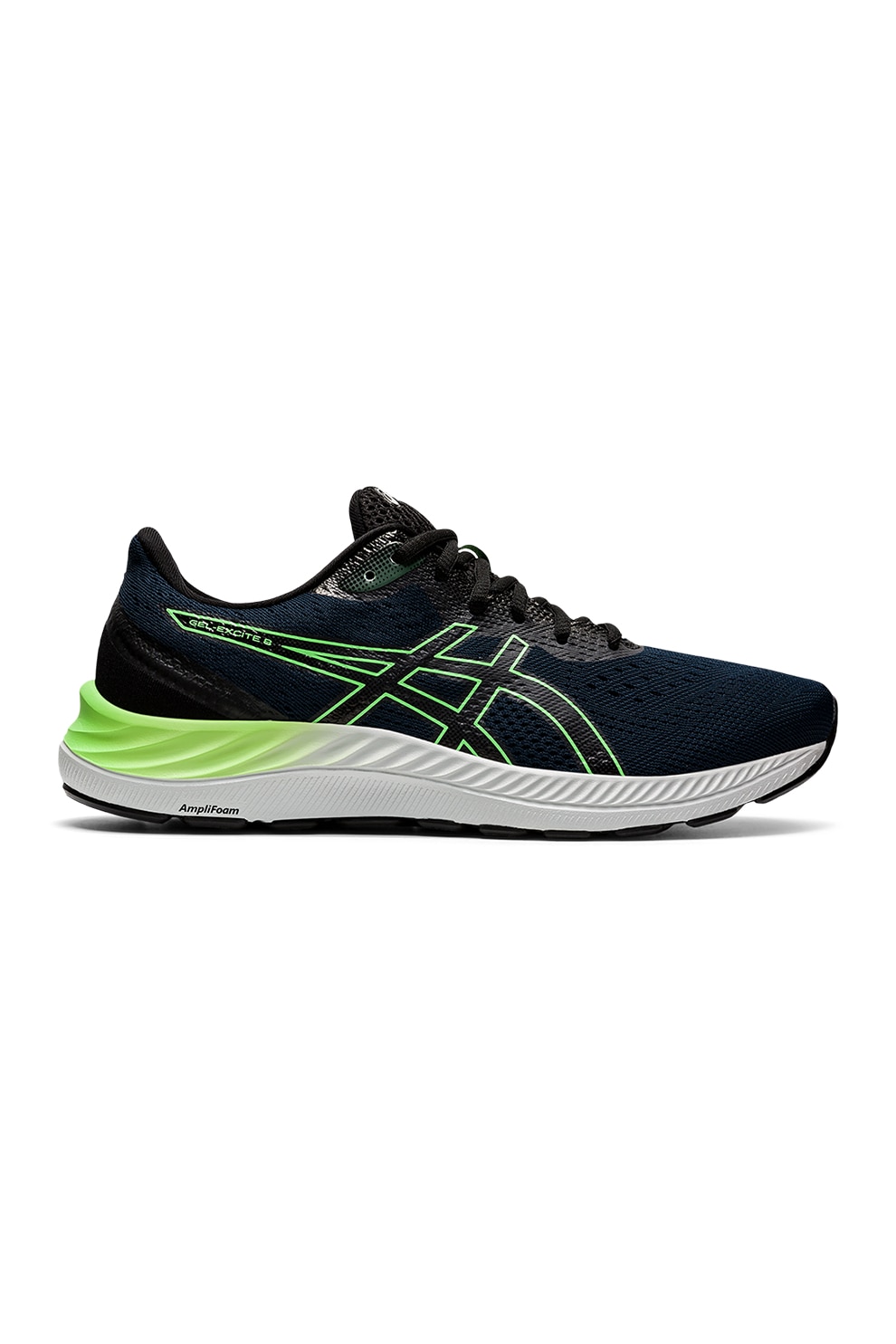 Asics, Pantofi cu insertii de plasa pentru alergare Gel-Excite 8, albastru petrol,negru, verde