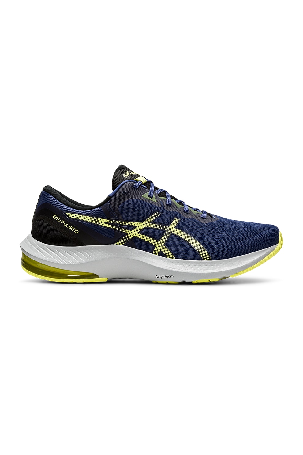 Asics, Pantofi cu insertii de plasa pentru alergare Gel-Pulse 13, Bleumarin/Negru/Galben, 43.5