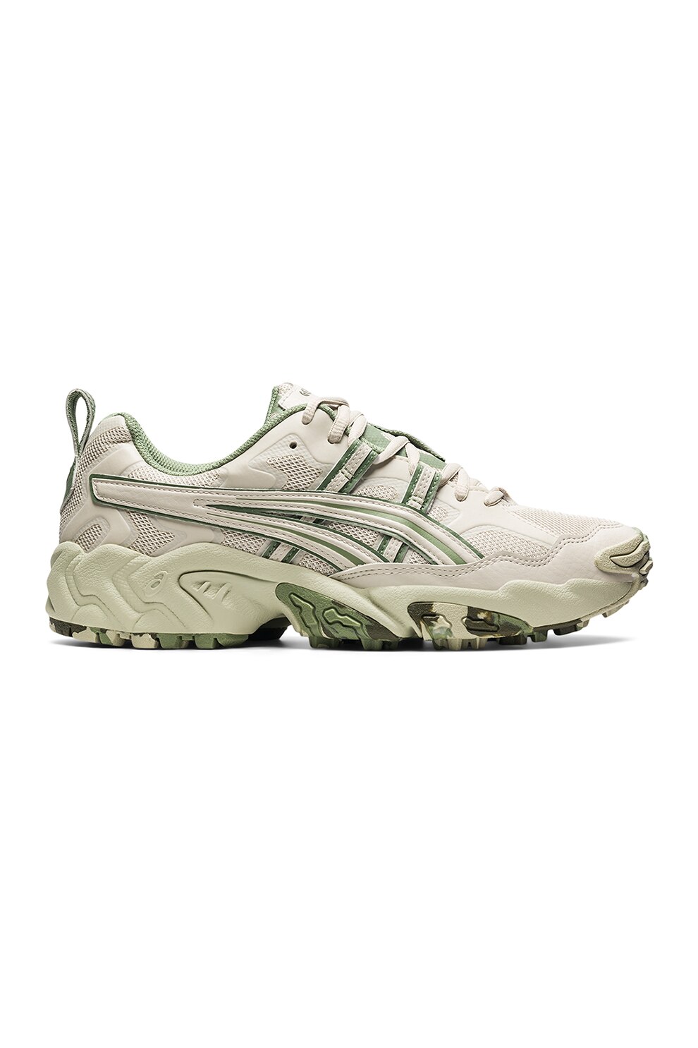 Asics, Pantofi sport cu garnituri din piele Gel-Nandi, Grej/Verde sparanghel