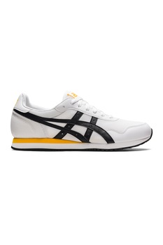 ASICS Tiger, Pantofi sport cu insertii din plasa Runner, Alb/Negru ASICS Tiger, Pantofi sport cu insertii din plasa Runner, Alb/Negru