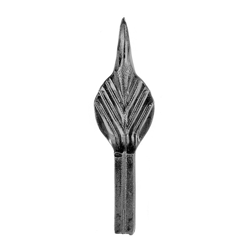 Varf decorativ din fier forjat pentru garduri si porti metalice , VF 002, 150x40 mm , baza 12x12mm