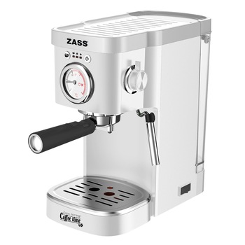 Espressor de cafea Zass ZEM 08, presiune 20 bari, rezervor 1,2L detasabil, termometru frontal, control electronic NTC, panou superior incalzit Espressor de cafea Zass ZEM 08, presiune 20 bari, rezervor 1,2L detasabil, termometru frontal, control electronic NTC, panou superior incalzit
