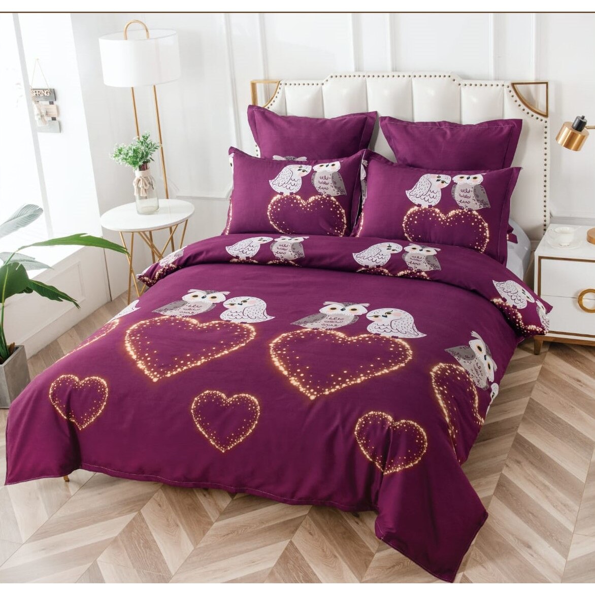 Lenjerie de pat elastic 220 X 240 cm, 6 piese , finet POL-201