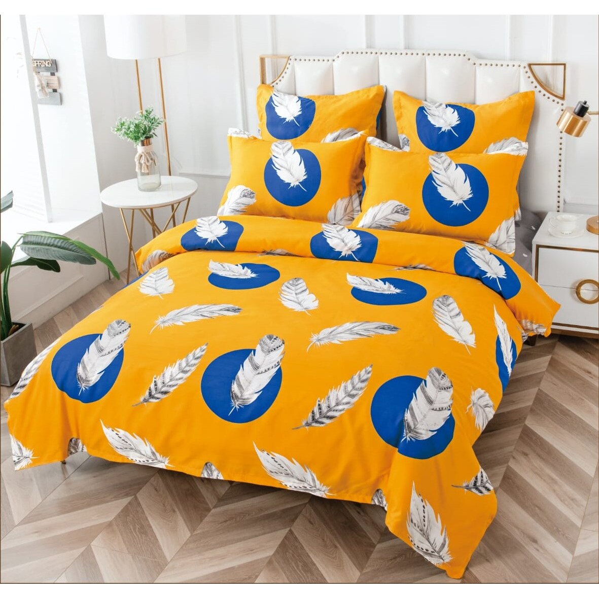 Lenjerie de pat elastic 220 X 240 cm, 6 piese , finet POL-203