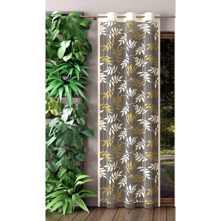 Készre függöny karnis-lyukakkal Natural G 941, 1 db x 100 x 250 cm, 100% poliészter, krém, cappuccino