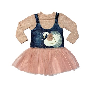 Rochita sarafan cu Tulle si bluza, roz, Roz pal/Bleumarin Rochita sarafan cu Tulle si bluza, roz, Roz pal/Bleumarin