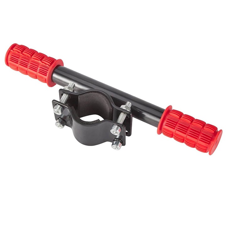 Kiegészítő kormány fogantyú roller, 23 cm, állítható, szilikon ujjú, Ideas4Comfort, piros
