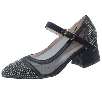 Pantofi cu toc pentru fete Mini Junior MJF6F, Negru 60081 Pantofi cu toc pentru fete Mini Junior MJF6F, Negru 60081