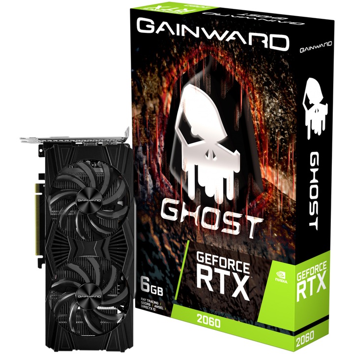 Placa video Gainward GeForce RTX™ 2060 Ghost, 6GB GDDR6, 192-bit