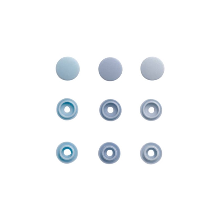 Set 3 elemente fixare, Prym, 9mm, Albastru
