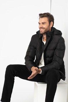 Geox, Geaca cu gluga detasabila Hilstone, Negru Geox, Geaca cu gluga detasabila Hilstone, Negru