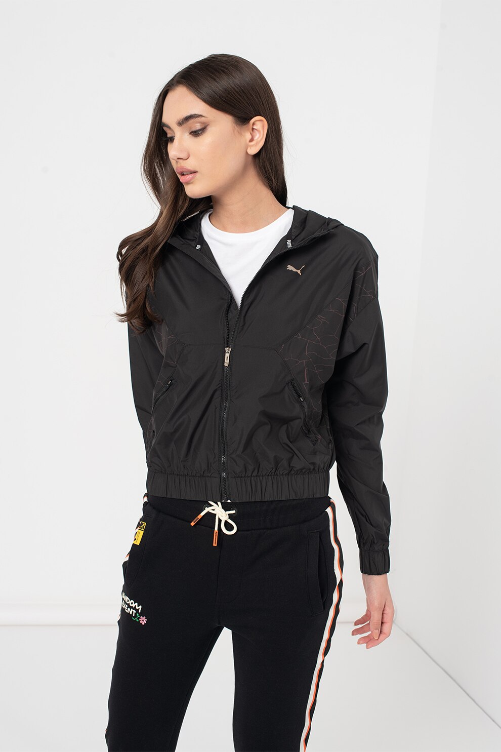 Puma, Jacheta crop cu fermoar Explosive Arrive, Negru