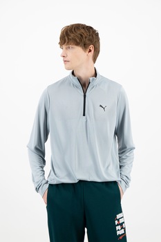 Puma, Bluza cu fenta cu fermoar, pentru golf Evoknit Essential, Gri Puma, Bluza cu fenta cu fermoar, pentru golf Evoknit Essential, Gri