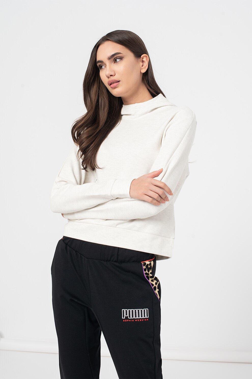 Puma, Hanorac relaxed fit Nu-tility, Alb prafuit