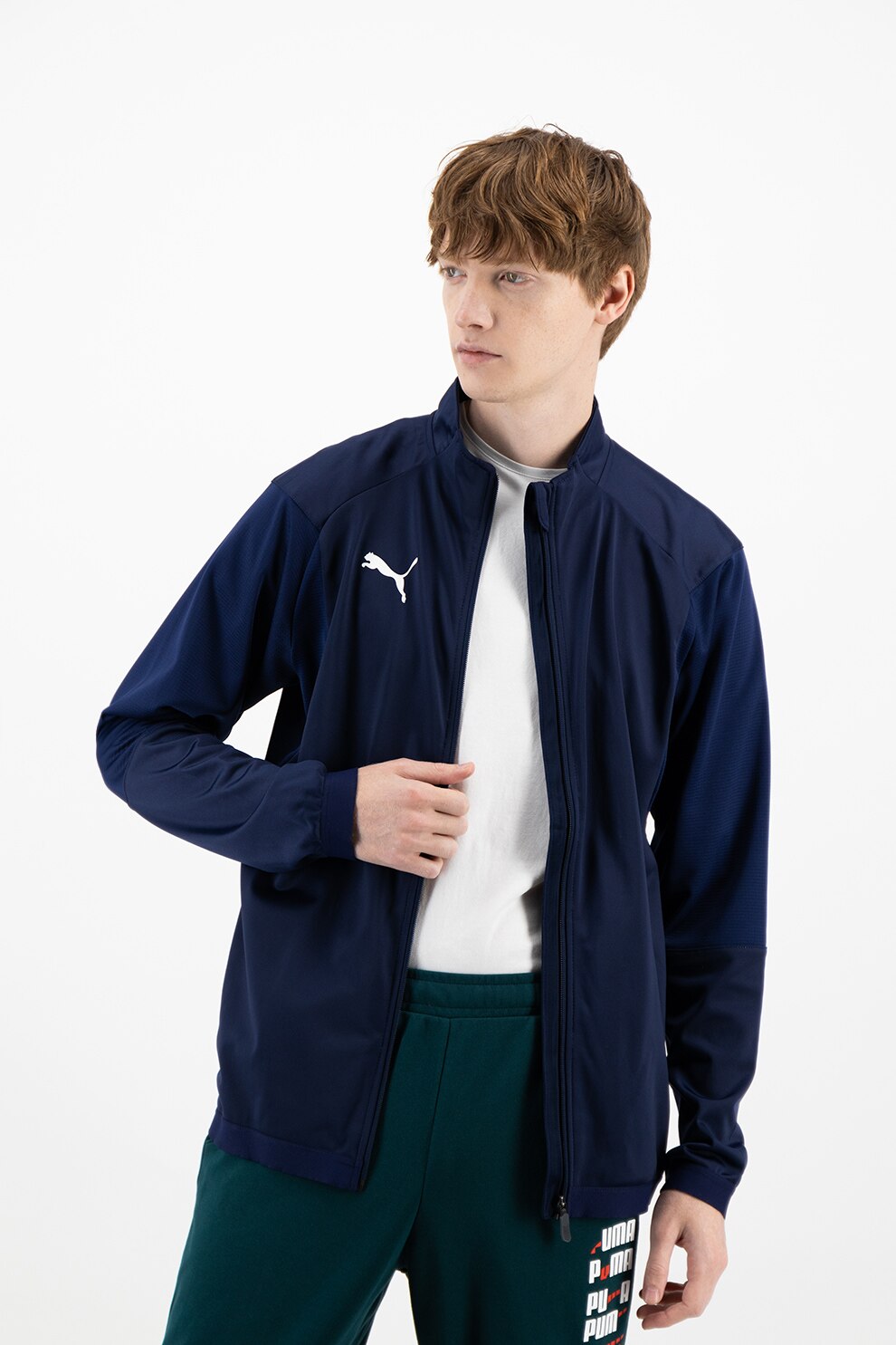 Puma, Bluza sport cu tehnologie dryCell si fermoar, pentru antrenament Liga, Indigo