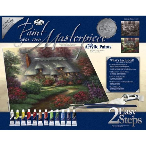 Set pictura panza pe sasiu, Royal Langnickel, Tablouri celebre, 03 – Romantic Cottage