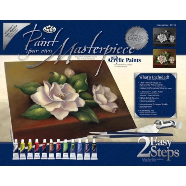 Set pictura panza pe sasiu, Royal Langnickel, Tablouri celebre, 15 – Classic Magnolias