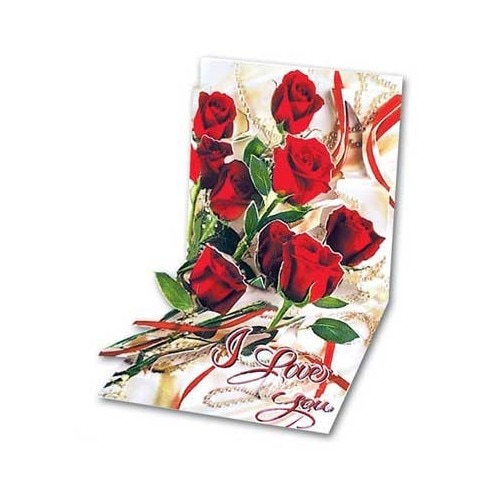 Felicitare 3D Treasure-Trandafiri