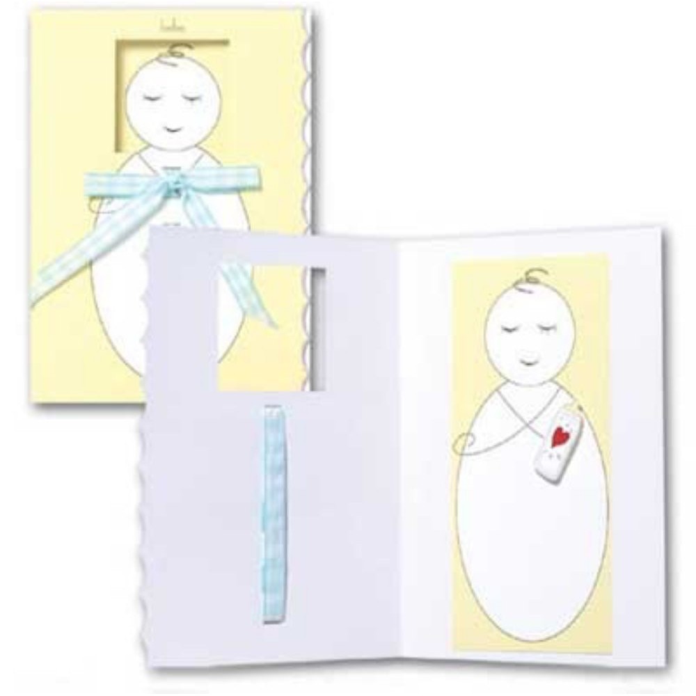 Felicitare 3D Trespanache pentru botez-Bebelus baietel