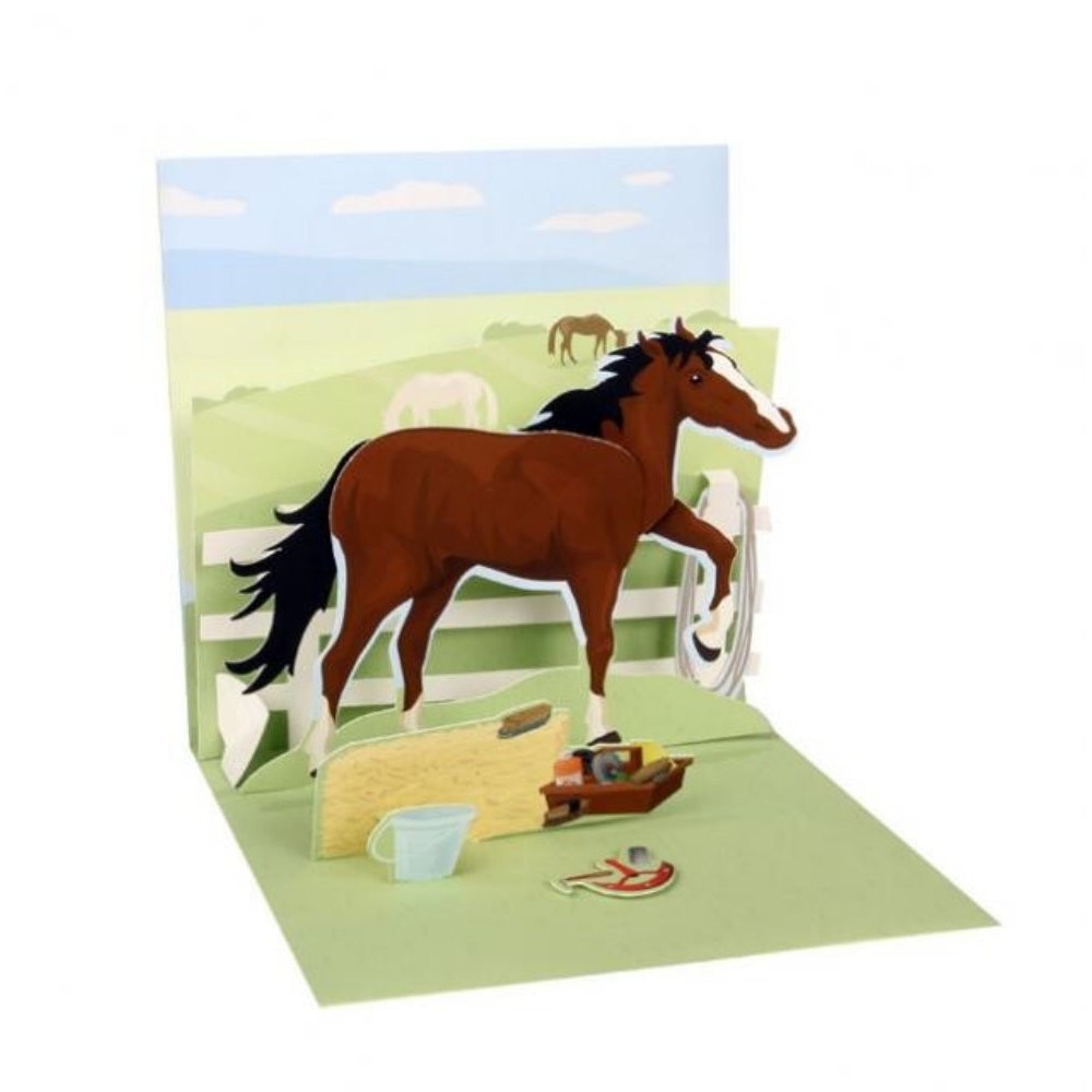 Felicitare 3D-Cal de echitatie