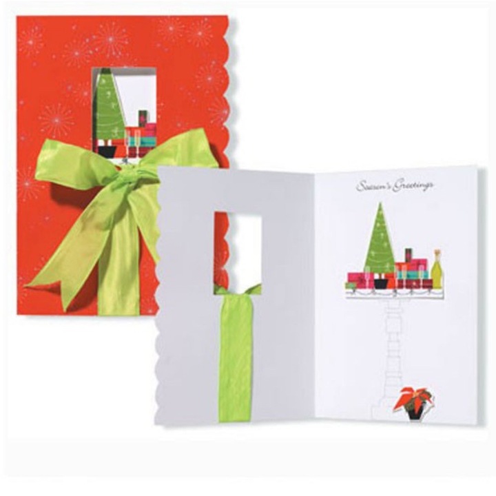 Üdvözlőlap 3D téli trespanache-karácsonyfa