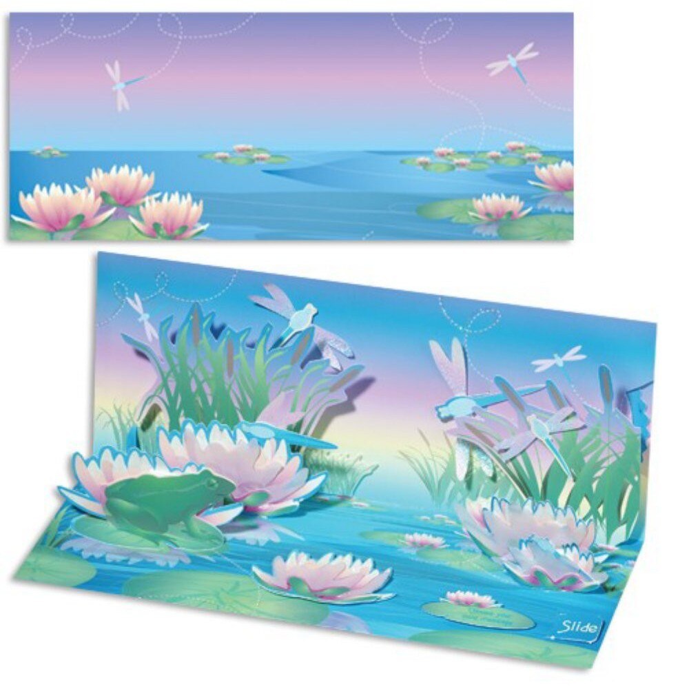 Felicitare Nuferi si libelule-3D Panoramics