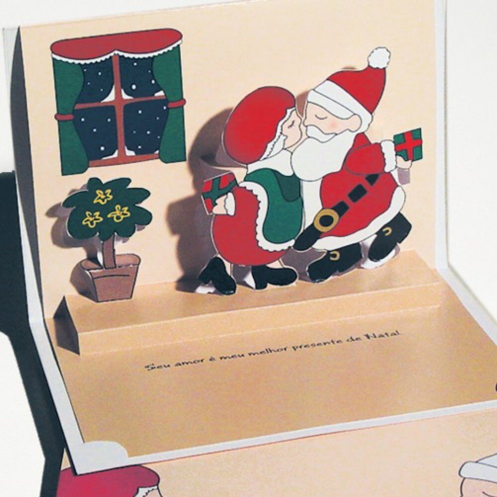 Felicitare 3D stil Origami-Pupic de Craciun