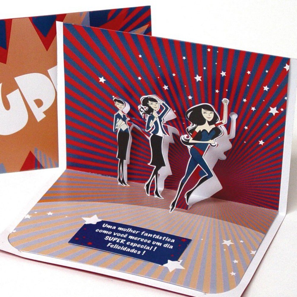 Felicitare 3D stil Origami-Superwoman