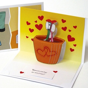 Felicitare 3D stil Origami-Periute de dinti Felicitare 3D stil Origami-Periute de dinti